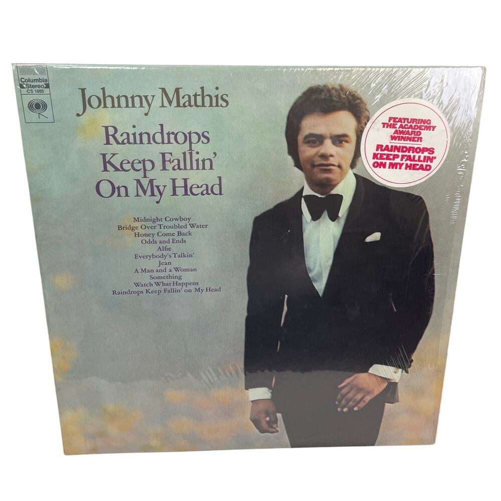 Vintage 1970 Johnny Mathis Raindrops Keep Fallin' On My Head Music Vinyl Record